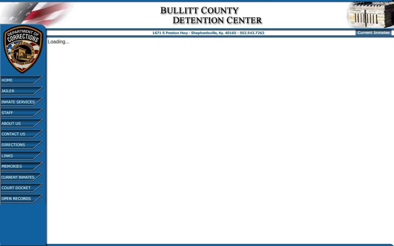 Bullitt County current inmate roster without a released inmate archive